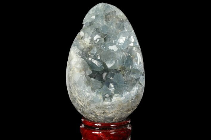Crystal Filled Celestine (Celestite) Egg Geode - Madagascar #98786